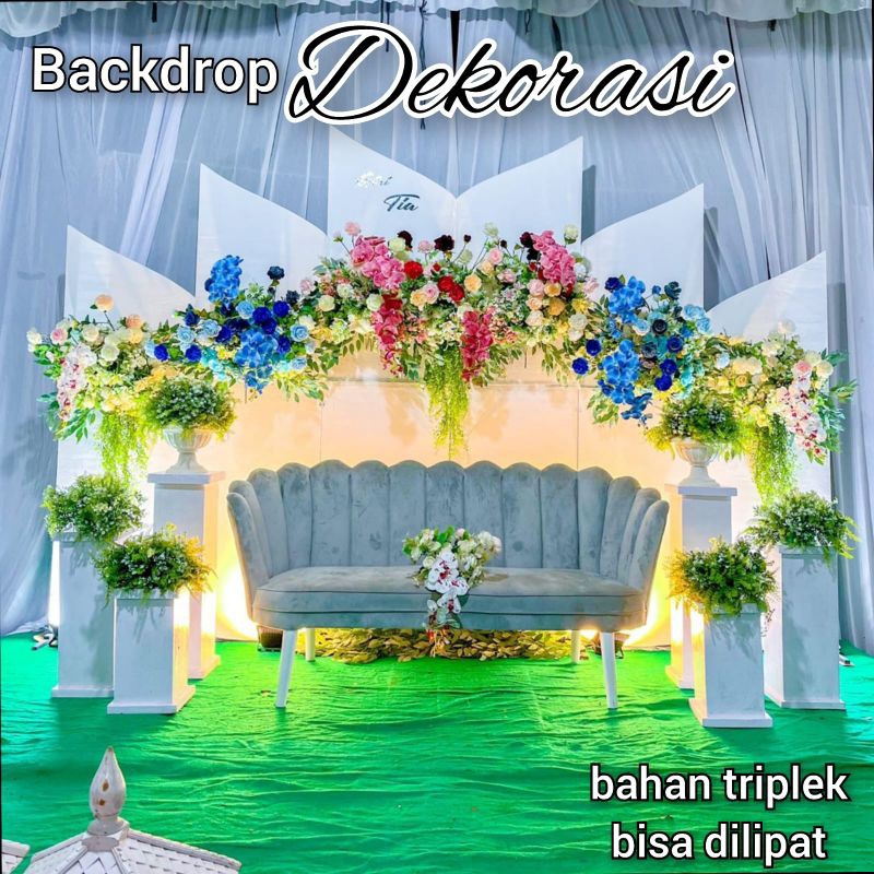 backdrop triplek dekorasi. pelaminan. lamaran. wedding
