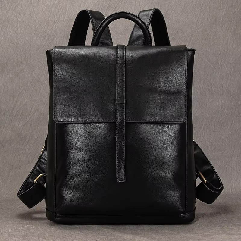 Ransel Laptop 15.6 Inci Ransel Kulit Pria Wanita- Tas Kulit Sapi Asli Garut