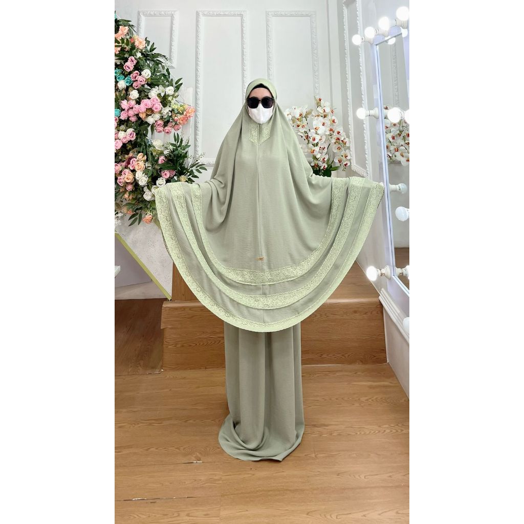 BISA COD TERBARU Mukena Dewasa Kode-211 All Size Bahan Kringkel Airflow Premium By Ory AjeZas Colle