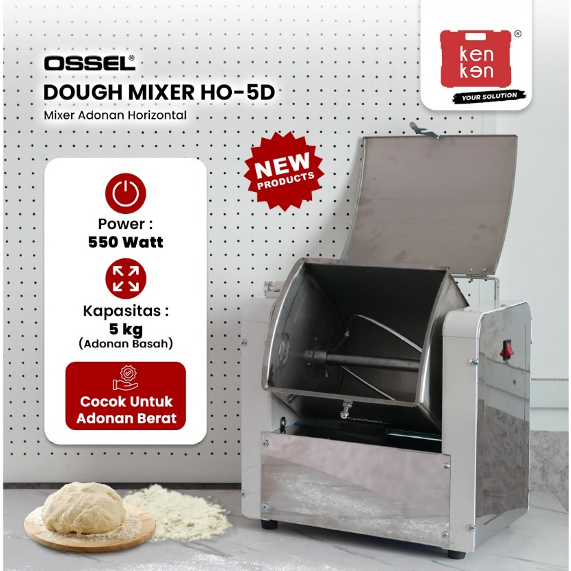 OSSEL Dough Mixer 5Kg Mixer Adonan Roti Horizontal HO-5D OSSEL