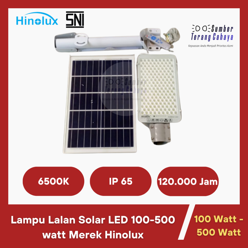 Lampu Jalan/ PJU Solar Kualitas PREMIUM - HINOLUX 100-500Watt