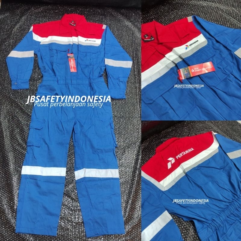 SETAGAM PERTAMINA - SETELAN BAJU CELANA SAFETY PERTAMINA - WEARPACK COVERALL ANTI API NOMEX IIIA PER