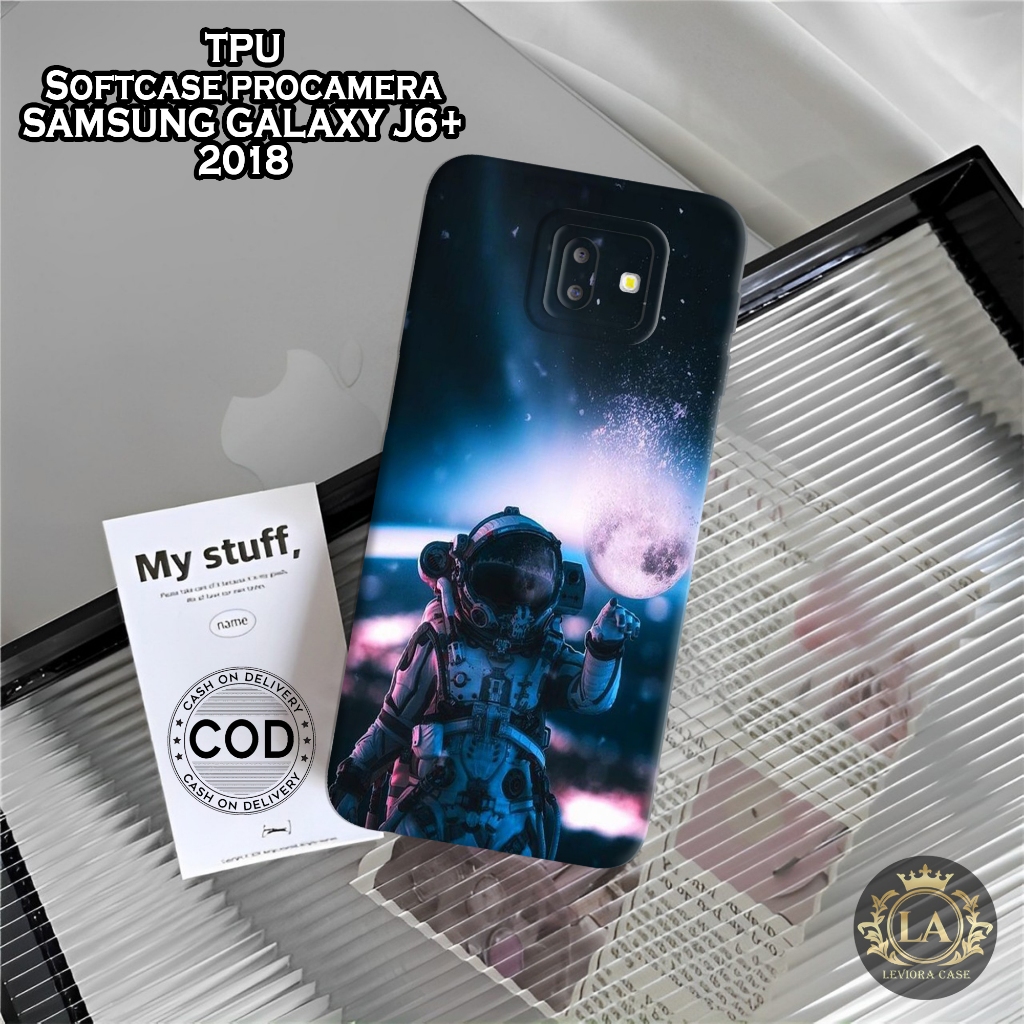 Case Samsung J6+ 2018 - Leviora Case - Fashion Case Astronot - Softcase Samsung J6+ 2018 - Case Pro 