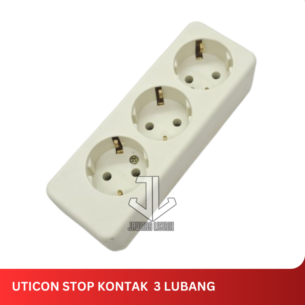 UTICON STOP KONTAK 3 LUBANG ST-138 COLOKAN TERMINAL LISTRIK
