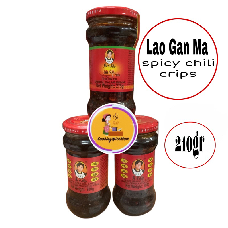 

Lao Gan Ma spicy Chili Crisp Sauce 210 gr / Laoganma Chili Sauce / Sambal dalam Minyak / Chili oil