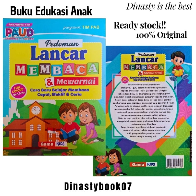 BUKU BELAJAR MEMBACA/BUKU ANAK TK/BELAJAR MEMBACA&MEWARNAI/GM