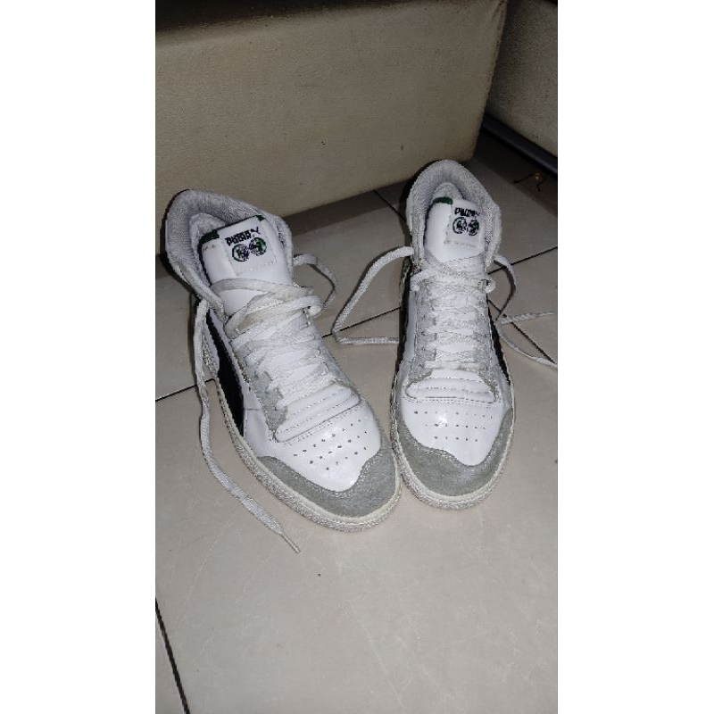 Puma Ralph Sampson Mid Shoes White Grey Yellow White Light Gray Black Yellow Blue Skate