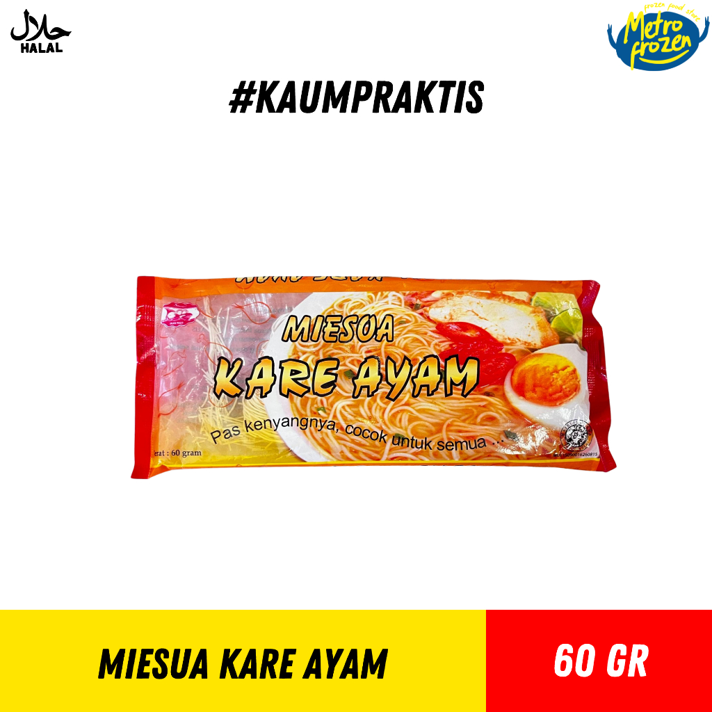 

MIESUA Instan Ayam Bakso, Ayam Bawang & Kare Ayam