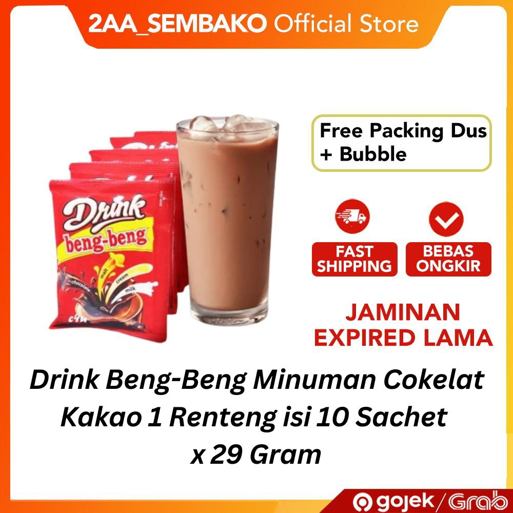 

Drink Beng-Beng Minuman Cokelat Kakao 1 Renteng isi 10 Sachet x 29 Gram