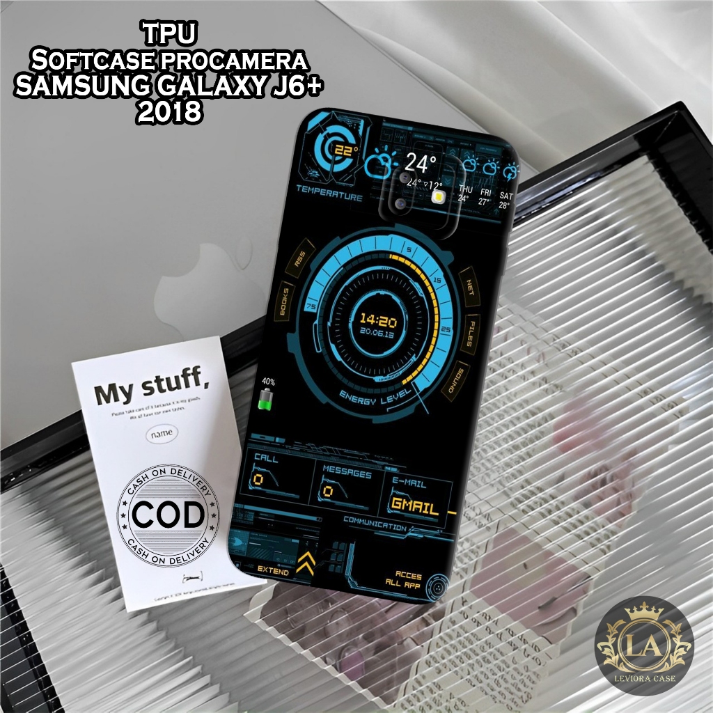 Case Samsung J6+ 2018 - Leviora Case - Fashion Case Hitam - Softcase Samsung J6+ 2018 - Case Pro Cam