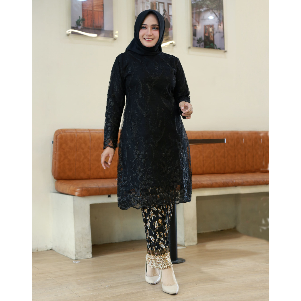 Hanya Atasan Kebaya TILLE Tunik Modern / Kebaya brokat Terlaris / Kebaya Tunik Brukat / kebaya broka