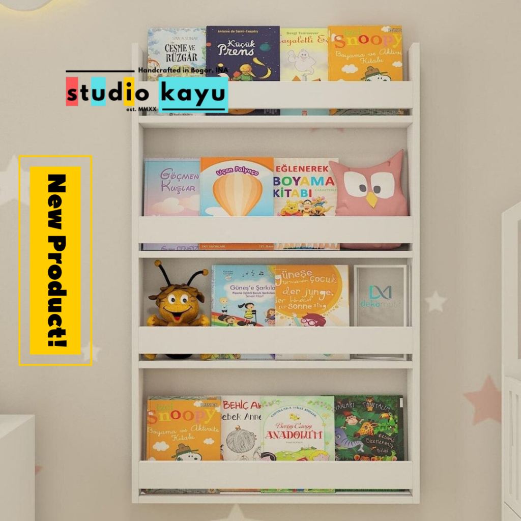 STUDIO KAYU - Rak Buku NOMAD - Rak Buku Kayu | Rak Kayu Serbaguna | Rak Buku Anak | Rak Kayu IKEA