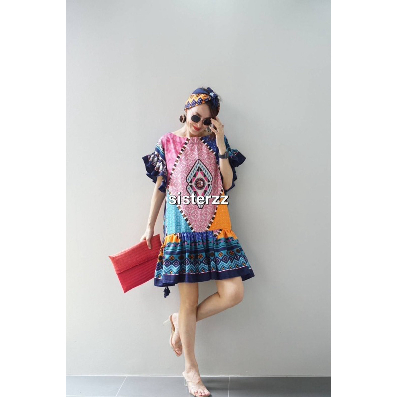 baju pendek dress wanita import bangkok bunga terbaru