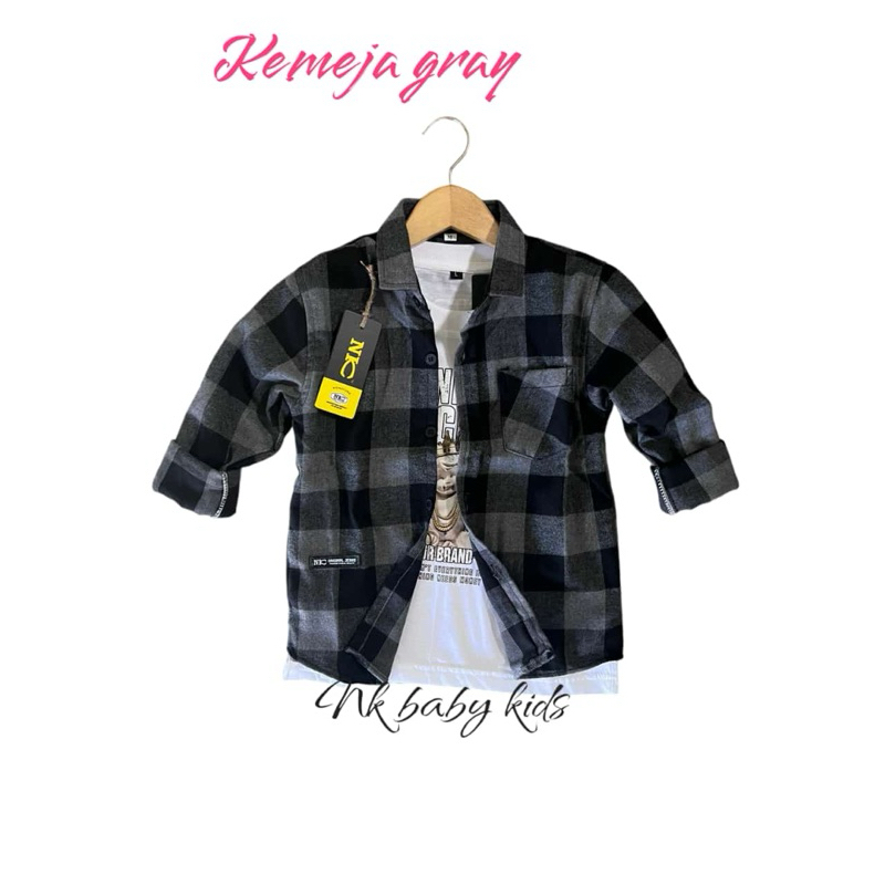 KEMEJA FANEL ANAK LENGAN (PANJANG) usia 1-7tahun laki-laki perempuan