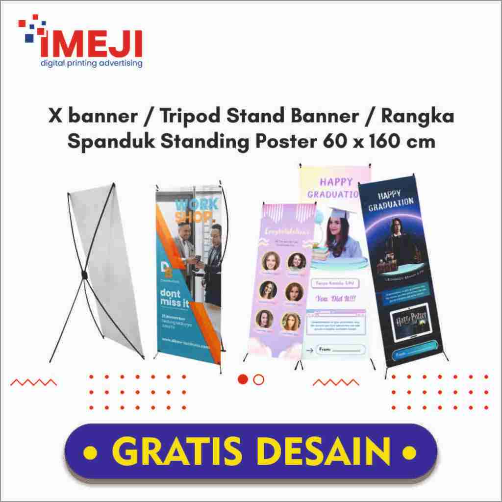IMEJI PRINTING // X Banner / Banner Display Lengkap  / Banner Wisuda ? Banner Graduation / Standing 