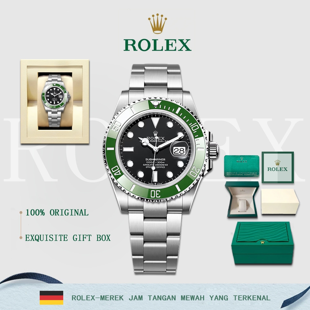 【100% ASLI ROLEX】Jam Tangan Mekanik Otomatis Cakram Hijau Submariner Green Disc Terbaru dari Rolex G