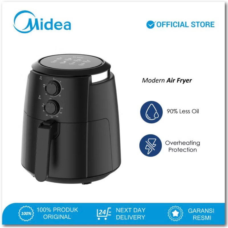 Air Fryer Midea MF-TN35B - Penggorengan Udara Hitam 4.7L