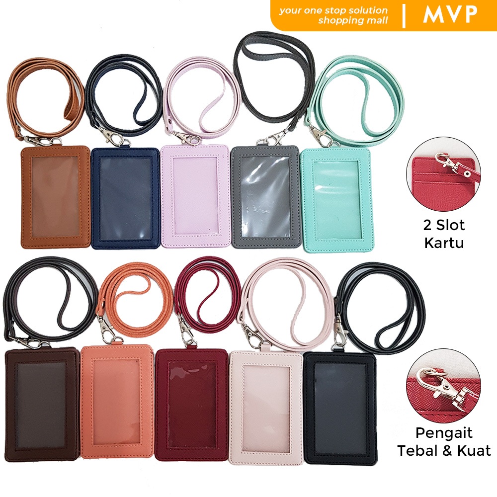 

MVP Name Tag ID Card Holder Kulit Lanyard Termurah Berkualitas PU Leather Lanyard NameTag