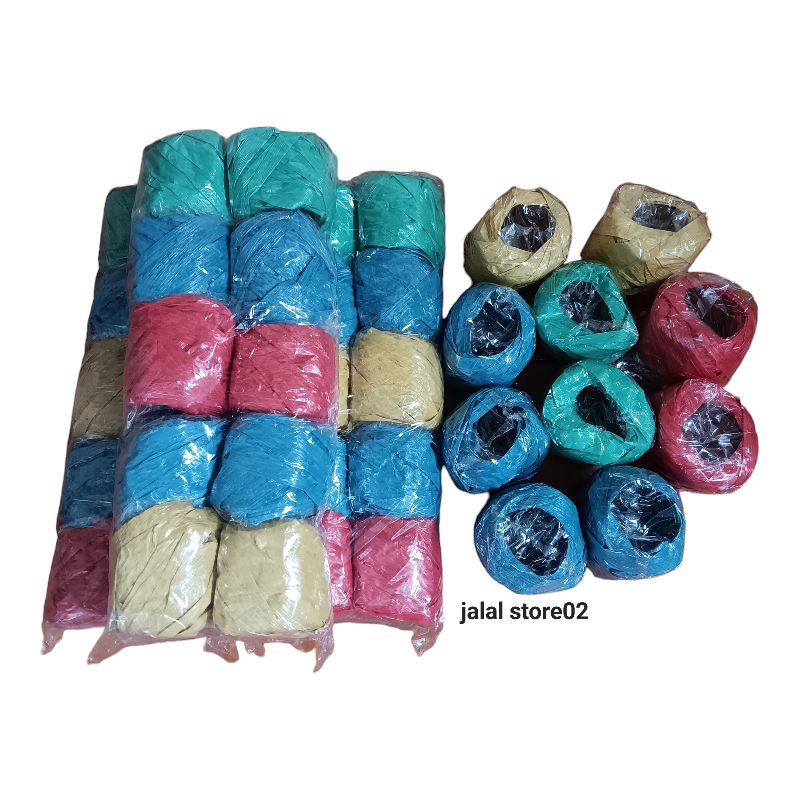 

Tali rafia bahan plastik gulungan kecil isi 30 pcs