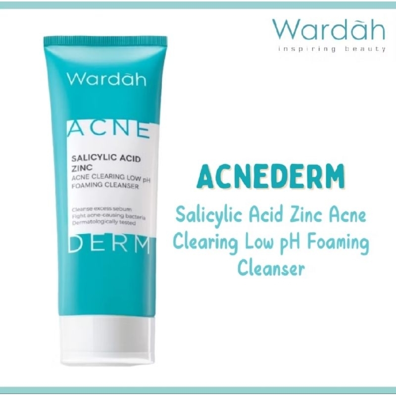 Wardah Acnederm Salicylic Acid Zinc || Acne Clearing Low pH Foaming Cleanser || Cuci Muka Wardah