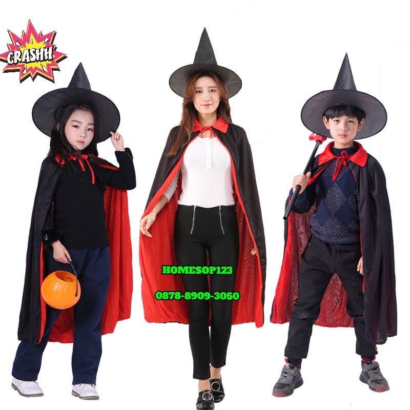 KOSTUM JUBAH VAMPIR DEWASA  2 sisi, KOSTUM VAMPIRE DEWASA , KOSTUM PESTA DEWASA, COSPLAY DEWASA HALL