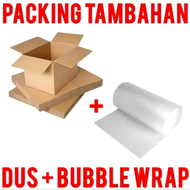 

Extra packing tambahan kardus + bubble warp