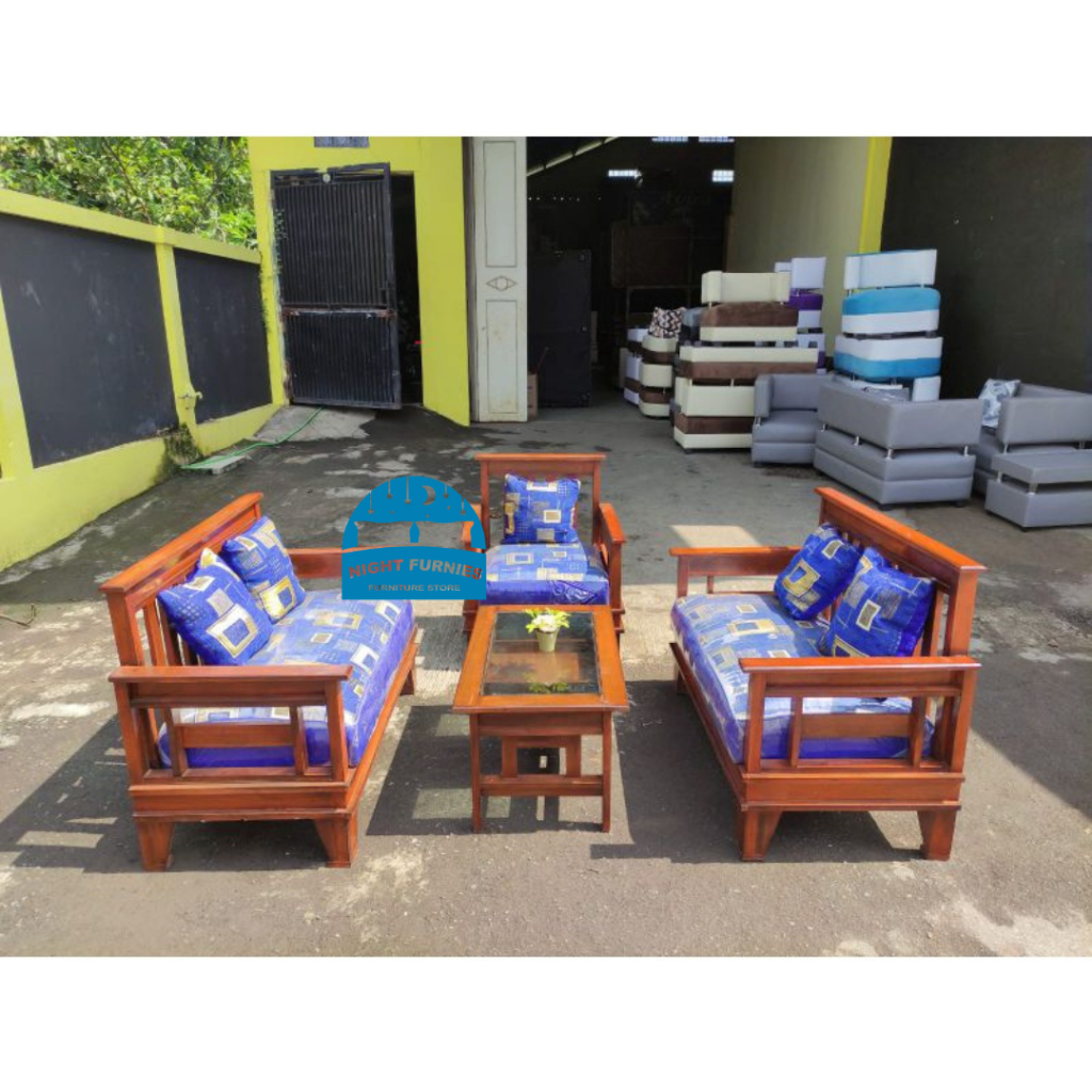 SOFA TAMU MINIMALIS 221 / SOFA KAYU 221 MEJA PASIR / BANGKU SOFA RUANG TAMU