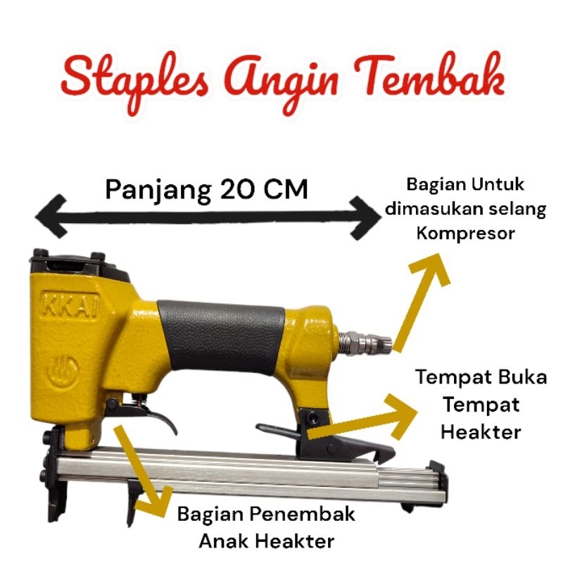 Gun Tacker /Air Nail Gun Kompresor /Air Stapler dan Alat Paku Tembak Staples Angin Heakter Tembak An
