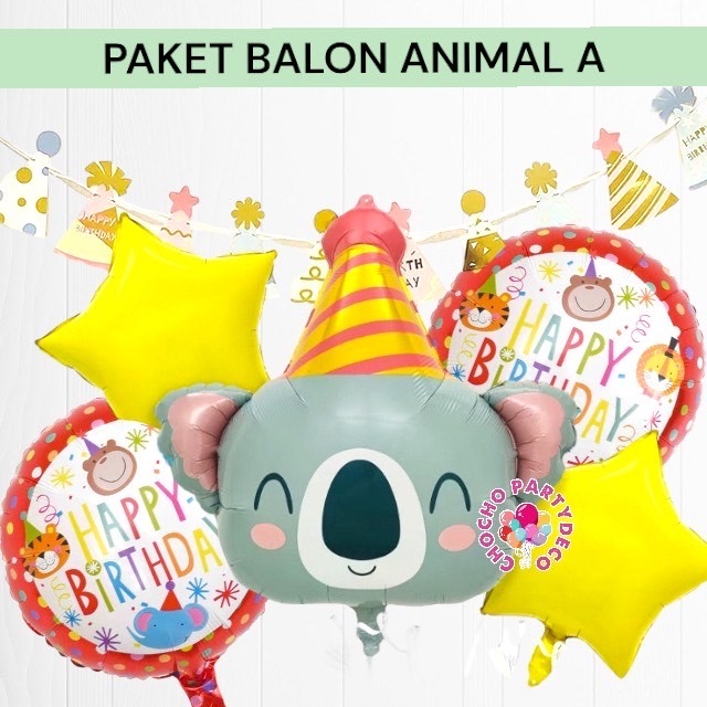 Paket Balon ANIMAL A / Dekorasi Ulang Tahun Animal Zoo