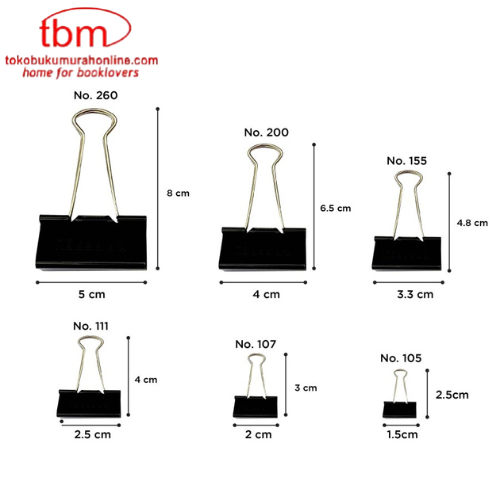 

TBMO Greebel Binder Clip Isi 12 Pcs / Pack / Penjepit Kertas Dokumen Serbaguna - Hitam