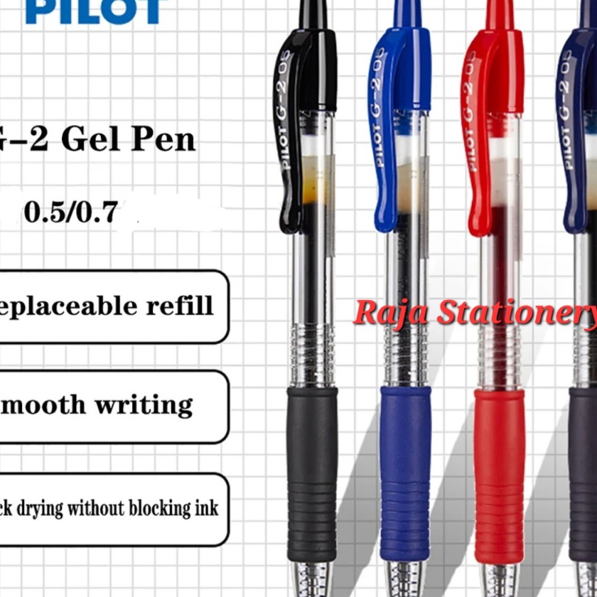 

Hot Pilot Pen G2 5 7 Gel Clicker BLACK BLUE RED Pen Pilot G2 Hitam Biru Merah Cetek