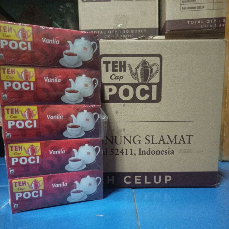 

50 Kotak Teh Celup Cap Poci Vanila (isi 25 kantong teh)