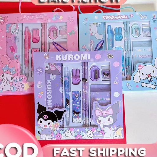 

KF7 Alat Tulis Set 9 in1 Alat Tulis Set Lucu Karakter Stationery Set Study Set Anak Karakter Set Alat Tulis Anak TK