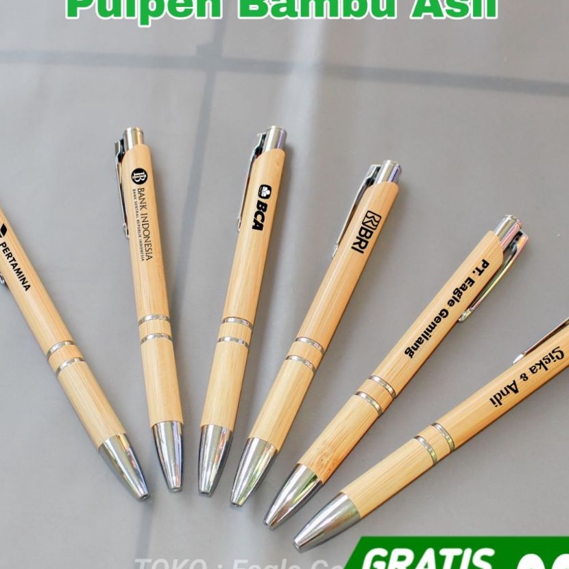 

KI3 Pulpen Bambu asli Pen Bamboo Bisa pake nama sendiri untuk souvenir pulpen