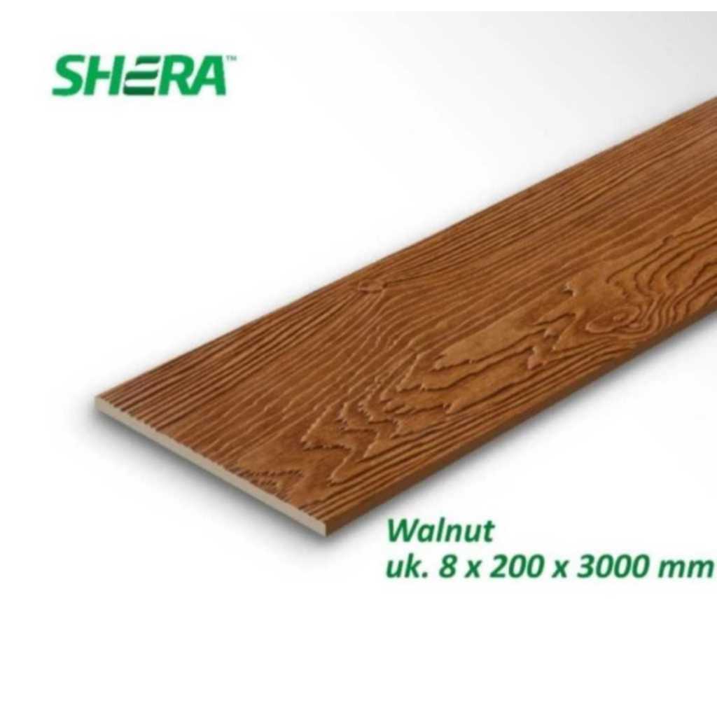 List plank woodplank shera plank 20cm x 3m x 8mm list plank motif serat kayu - walnut - teak texture