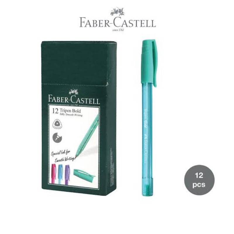 

faber castell ballpoint tripen bold isi 12 - faber castell pulpen tripen bold - faber castel bolpen tripen bold
