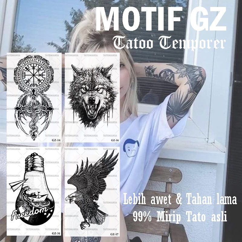 stiker tatto temporer semi permanen GZ  - tattooinkk