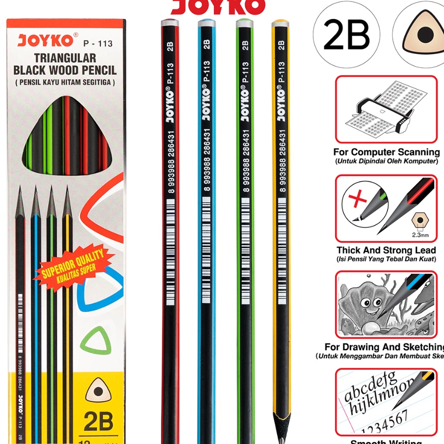 

KF7 12pc Pencil Pensil Joyko P113 2B
