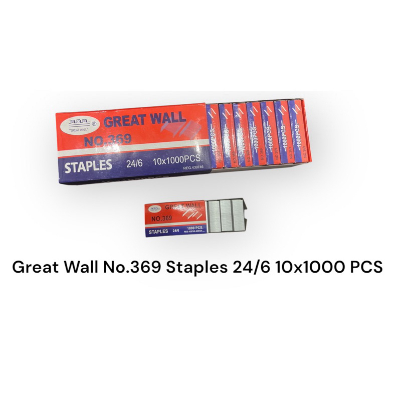 

Isi Staples Great Wall No.369 24/6 10x1000 PCS