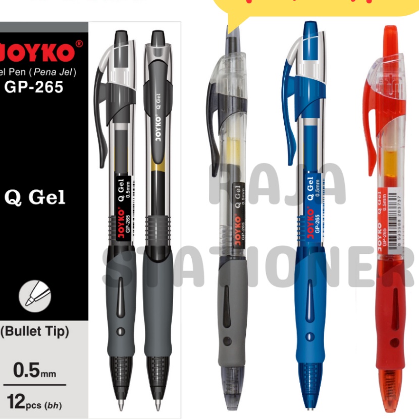 

Terlaris JOYKO GEL PEN QGEL GP265 PENA PULPEN JOYKO CETEK HITAM BIRU MERAH GP265 REFILL PEN QGEL GP265 BOX