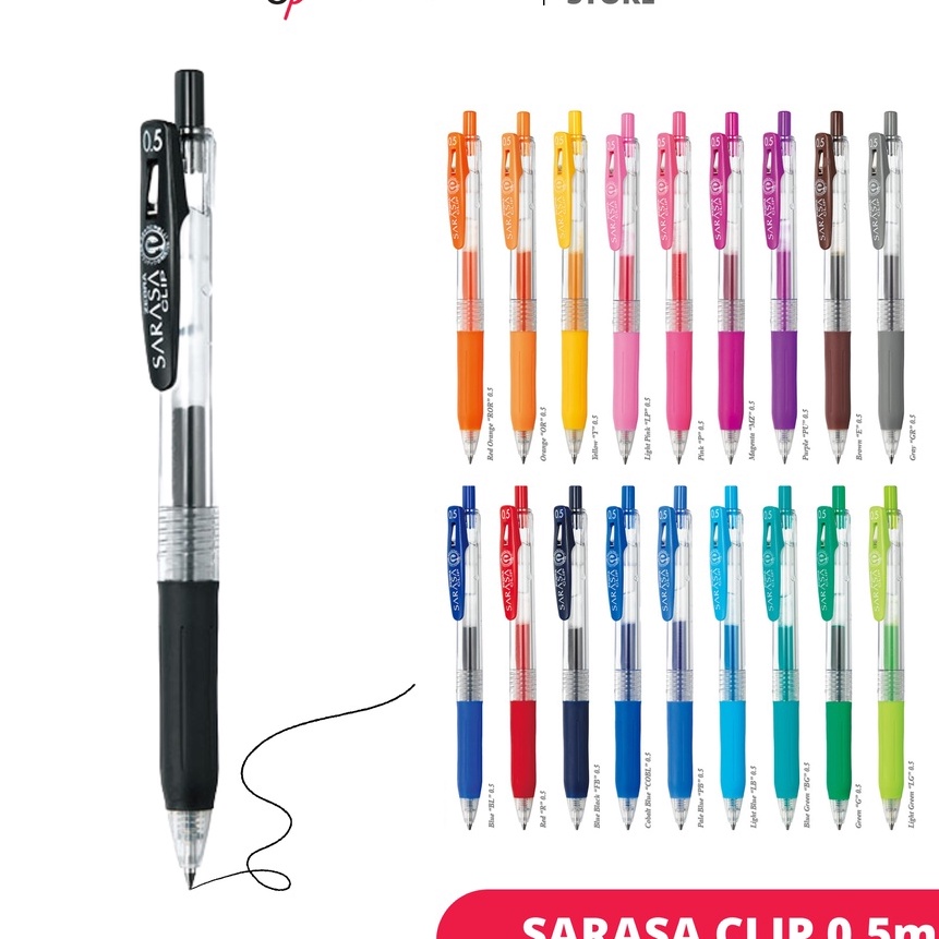 

Terkini ZEBRA Sarasa Clip Pulpen Pena 5mm Retractable Ballpoint Pen Water Based Alat Tulis