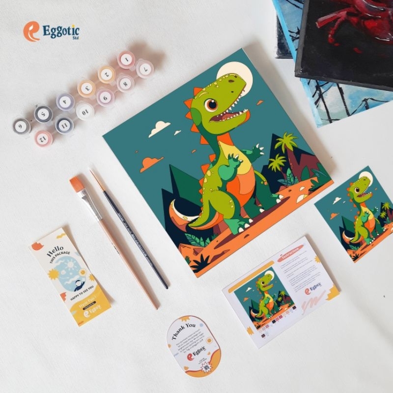 

Paint by Number - Dinosaurus | Paint by numbers - Dino | DIY Melukis Kanvas | Paint by numbers kit