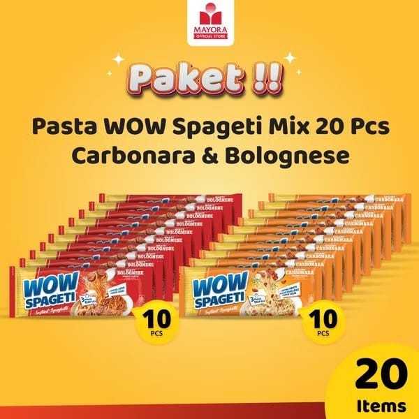 

Paket 20 Wow Spageti Carbonara Bolognese Mix Mie Spaghetti Viral