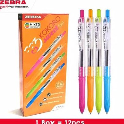 

HJ6 12pc Pulpen Gel Zebra Kokoro Sweet Gel Bolpoin Kokoro 5mm