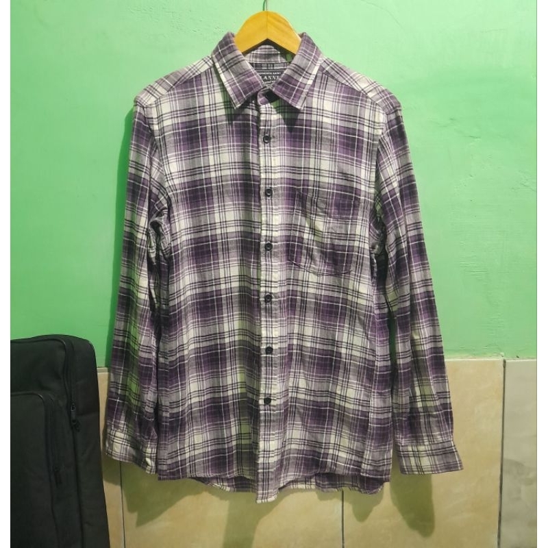 Kemeja Flanel UNIQLO Original Wash Second