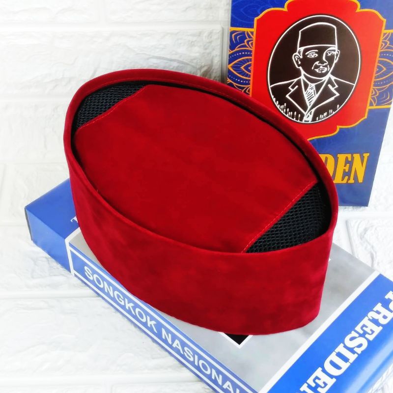 Peci betawi, peci merah maroon Ac dan non Ac, songkok merah maroon, kopiah merah maroon