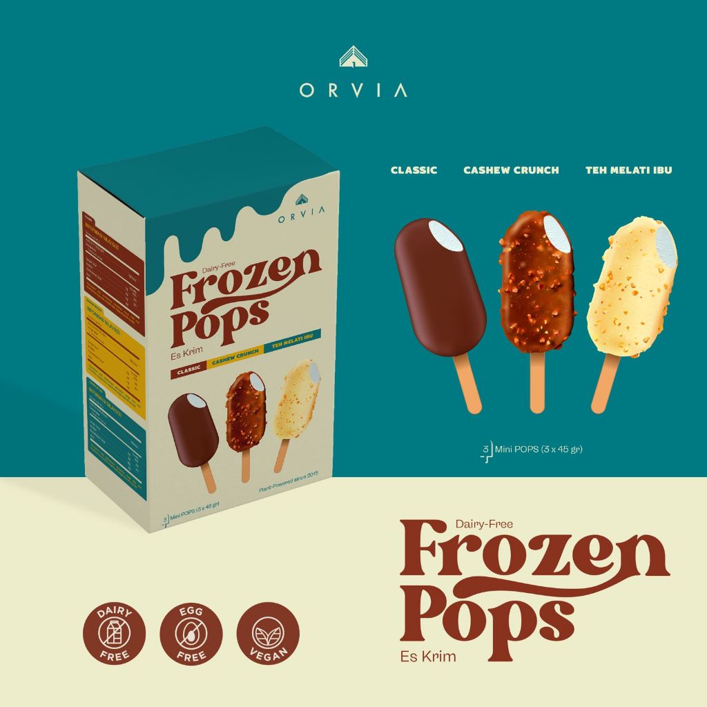 

ORVIA Pops (Es Krim / Ice Cream - Dairy Free, Egg Free, Vegan)