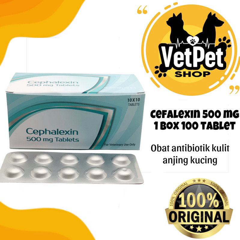 Cefalexin 500mg Obat Antibiotik kulit per box 100 tablet original