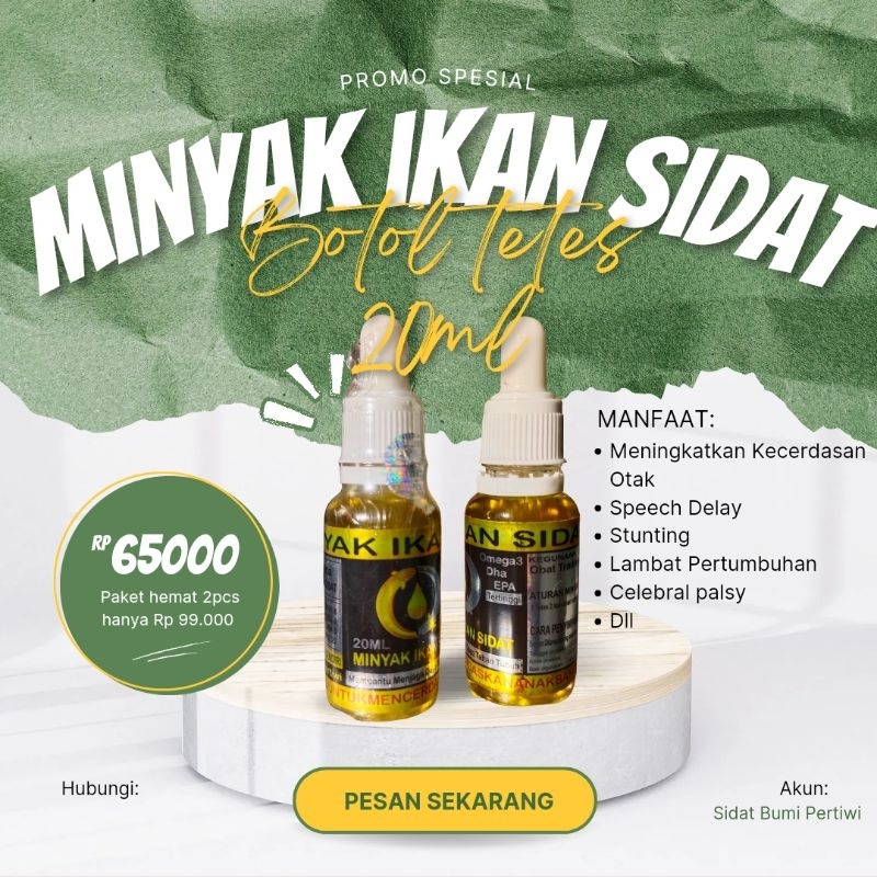 minyak ikan sidat isi 2 botol tetes drop untuk anak speechdelay, nafsu makan kurang baik, stunting d