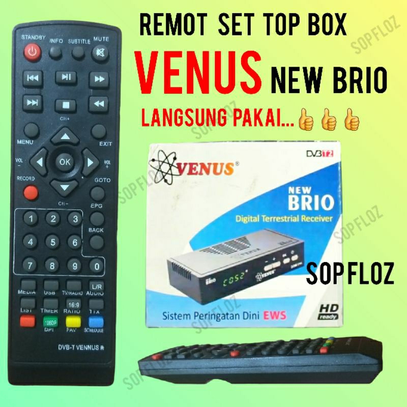 Remote venus new brio set top box stb remot dvbt2 langsung pakai